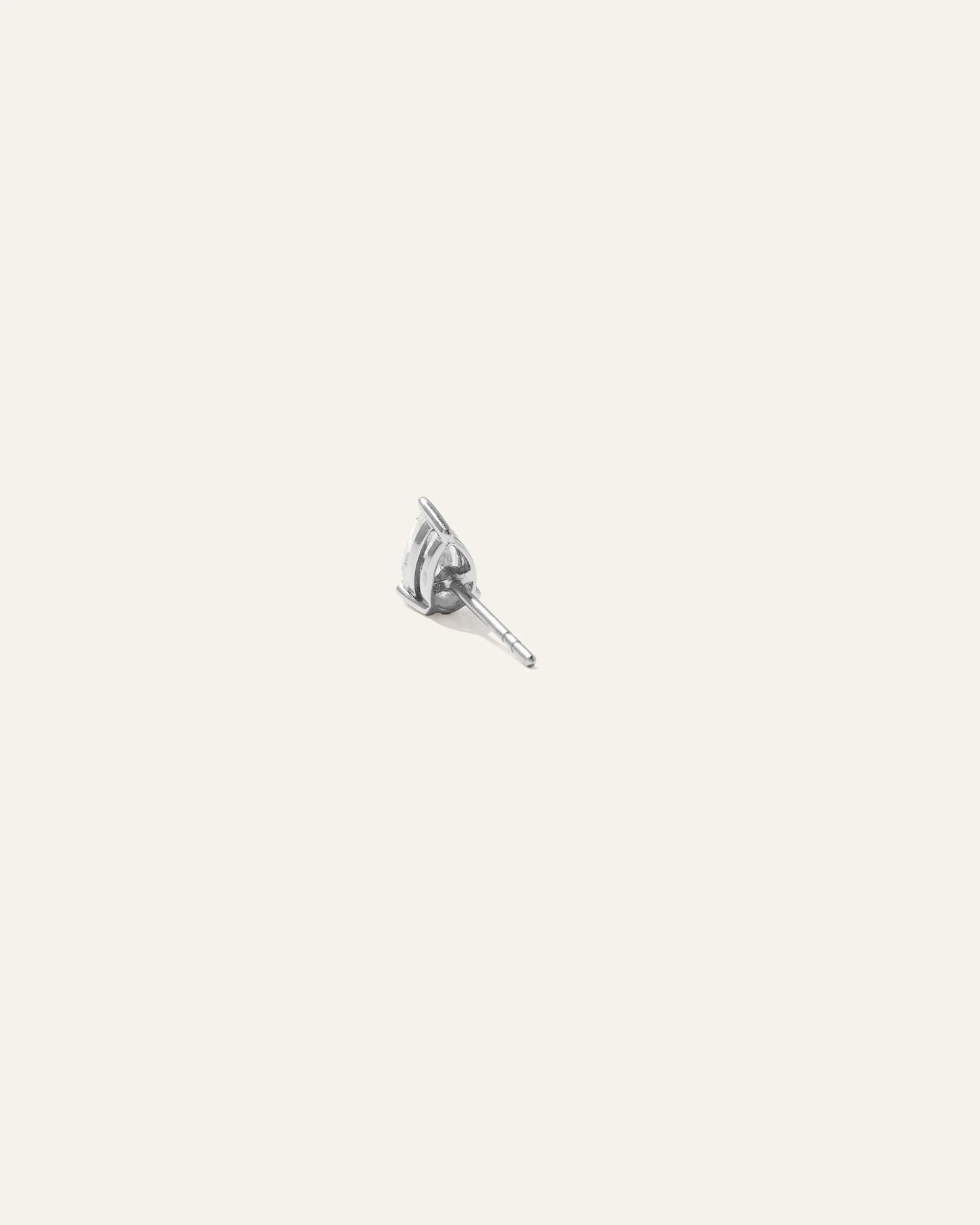 14k Gold Lab Grown Diamond Pear Solitaire Studs - 2ctw - One Size / White Gold