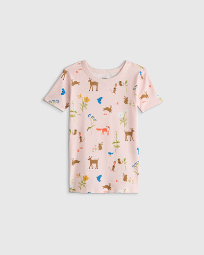100% Organic Cotton Short Sleeve and Pant Pajama Set - 2T / Planets
