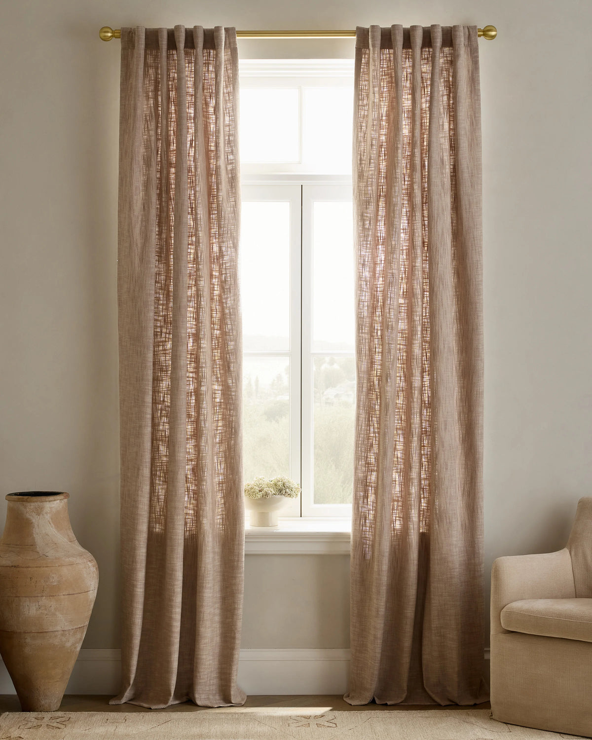 Textured Cotton Curtain - 48x84 / Ivory