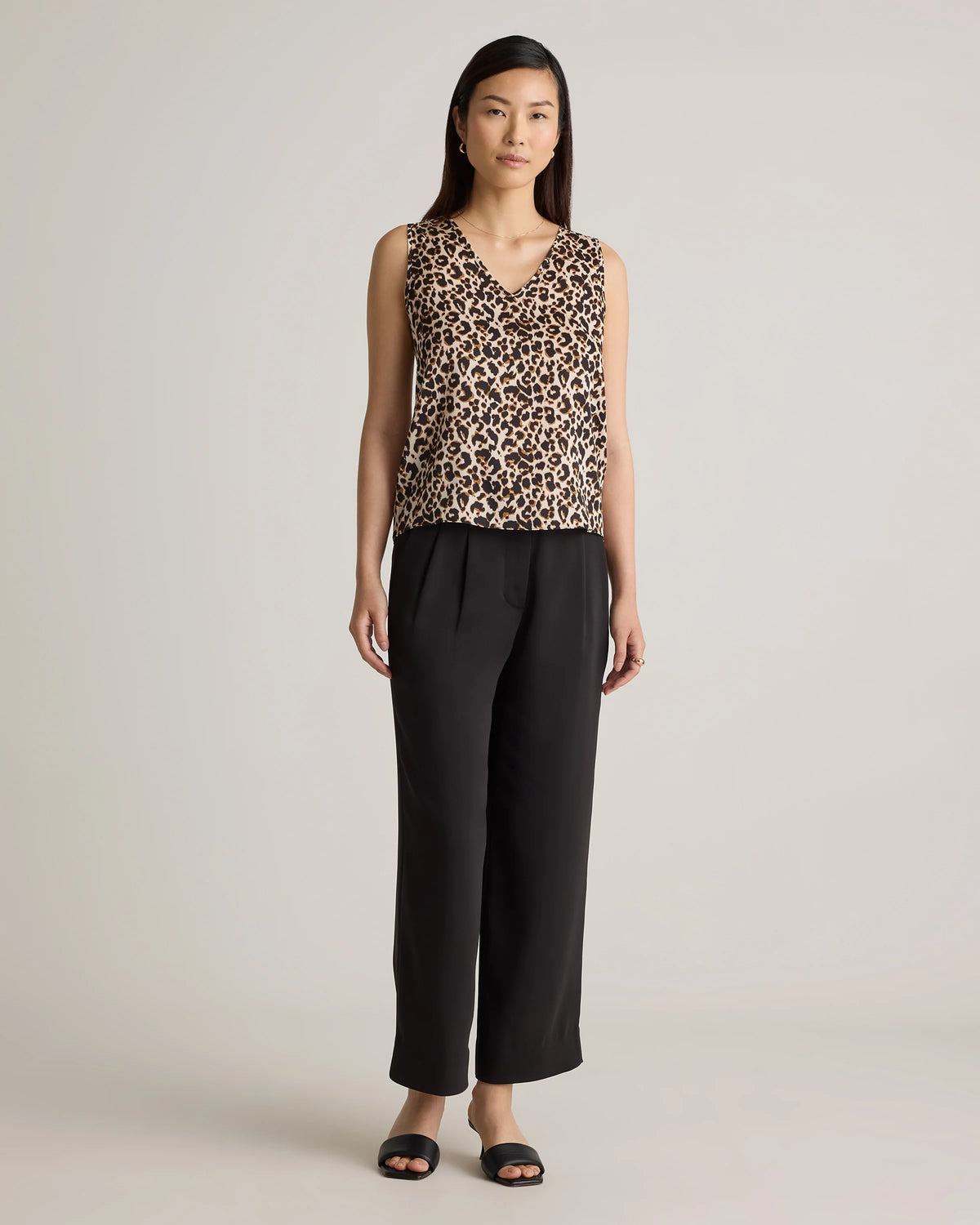 Washable Stretch Silk Tank - XS / Navy