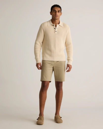 Organic Cotton Classic Stretch Chino Shorts - 9" - 30 / Sand Dune