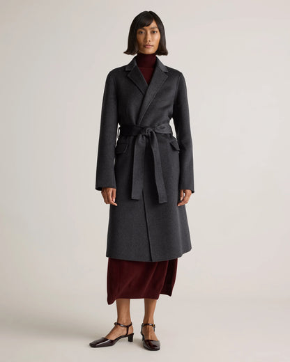 100% Mongolian Cashmere Double-Faced Wrap Coat - XS / Camel