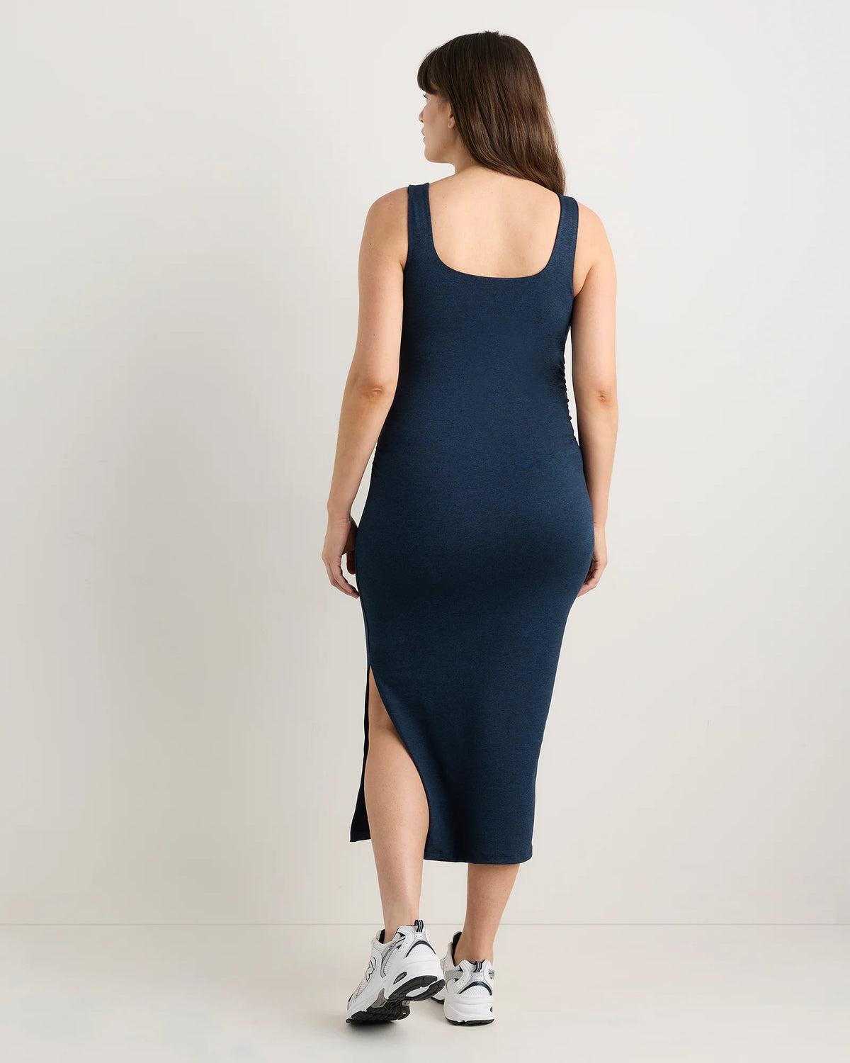 Ultra-Soft Maternity Midi Dress - XS / Heather Black