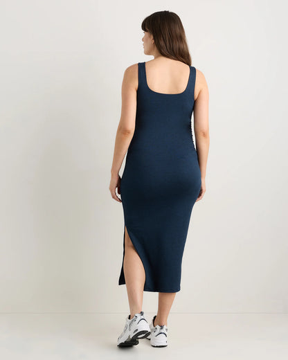 Ultra-Soft Maternity Midi Dress - XS / Heather Black