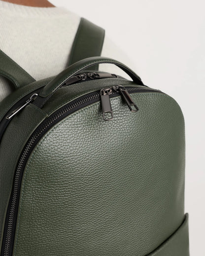 Excursion Italian Leather Laptop Backpack - One Size / Black