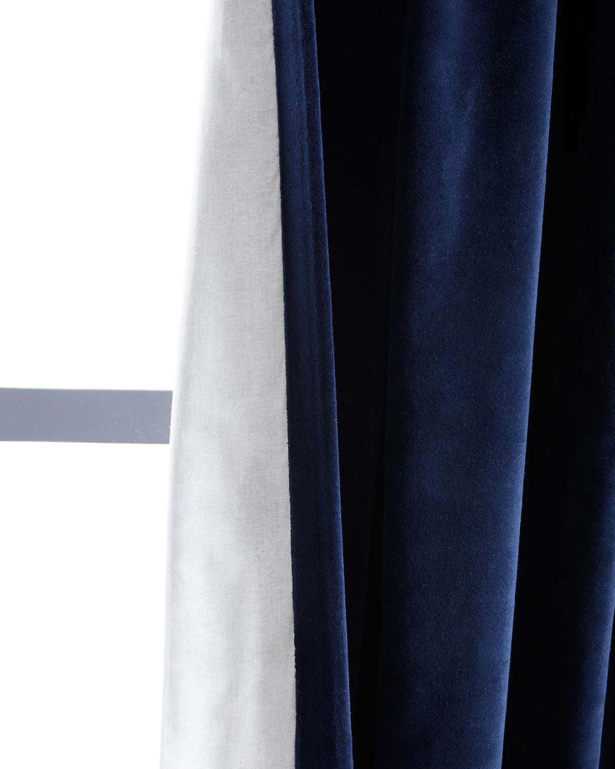 Cotton Velvet Curtain - Single Panel - 48x84 / Ivory