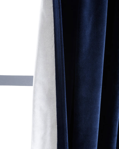 Cotton Velvet Curtain - Single Panel - 48x84 / Ivory