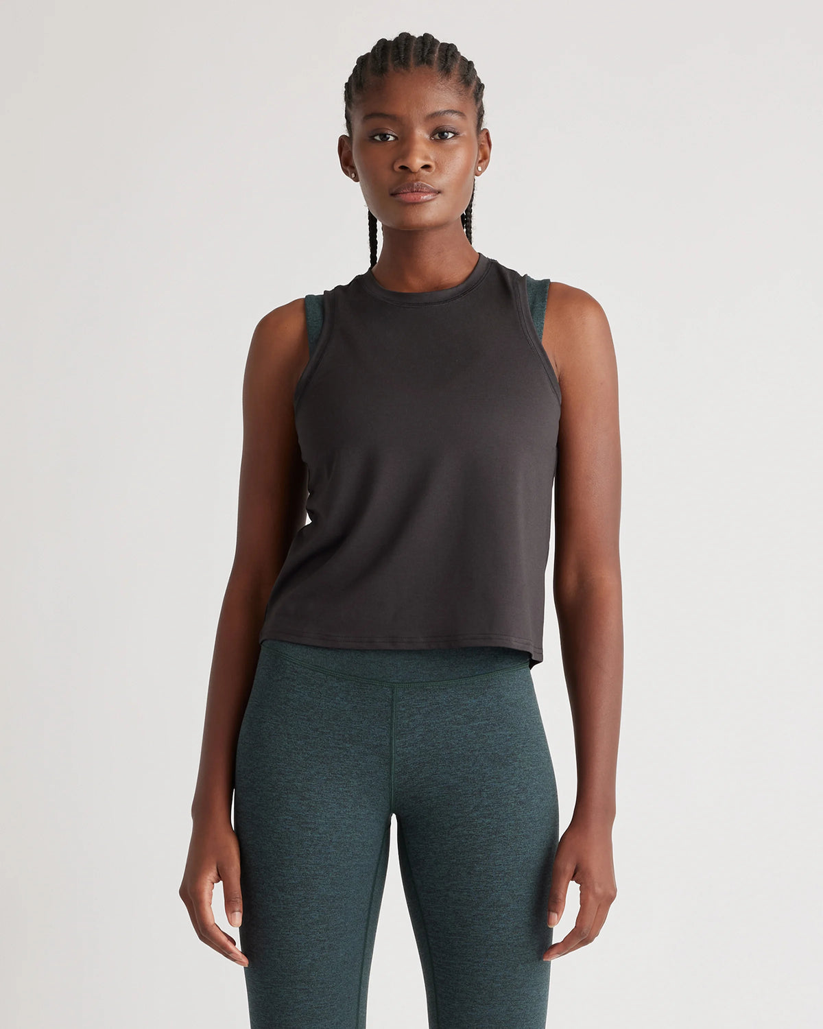 Flowknit Breeze High-Neck Tank - XS / Heather Deep Navy