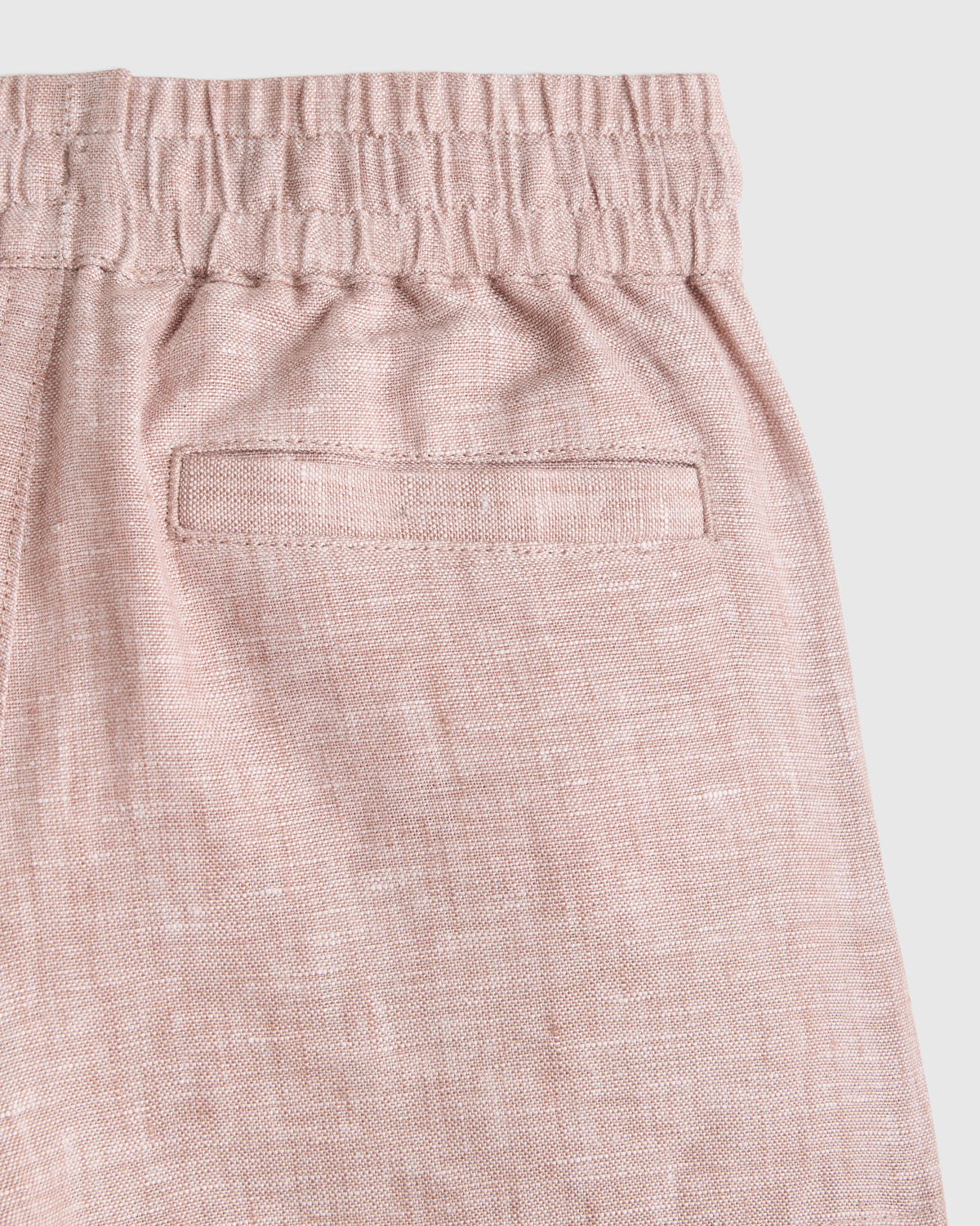 100% European Linen Drawstring Shorts - 2T / Vintage Pink Chambray