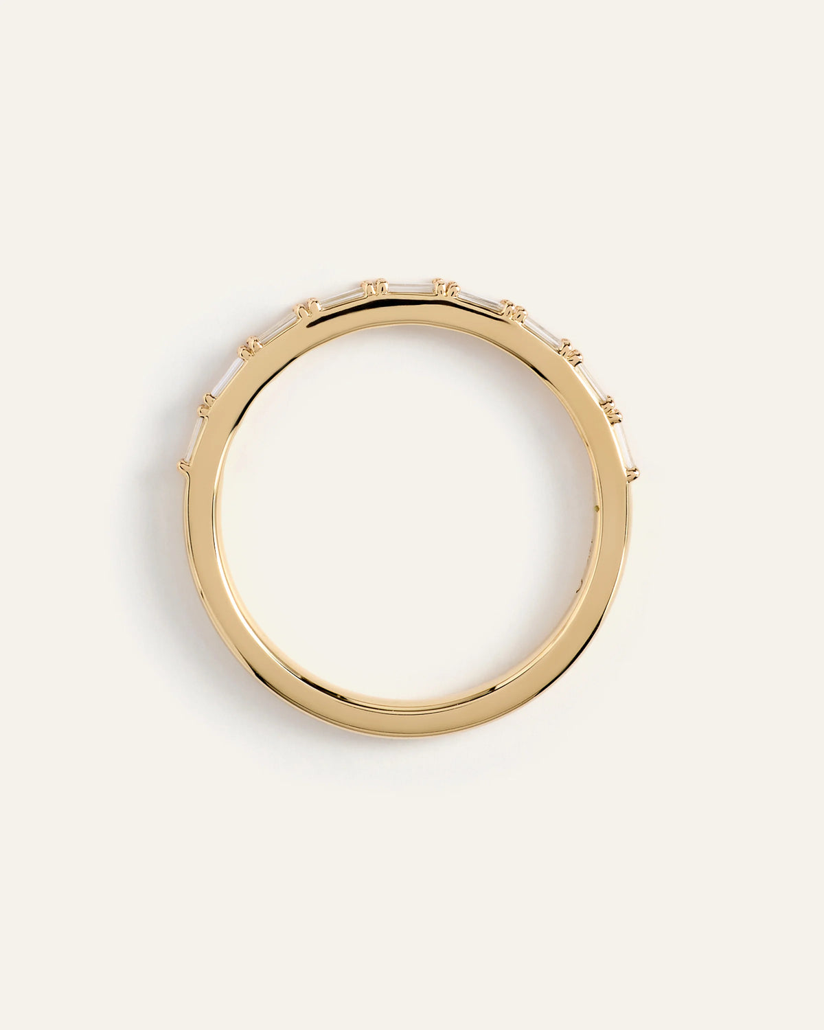 14K Gold Lab Grown Diamond Baguette Band - 5 / Yellow Gold