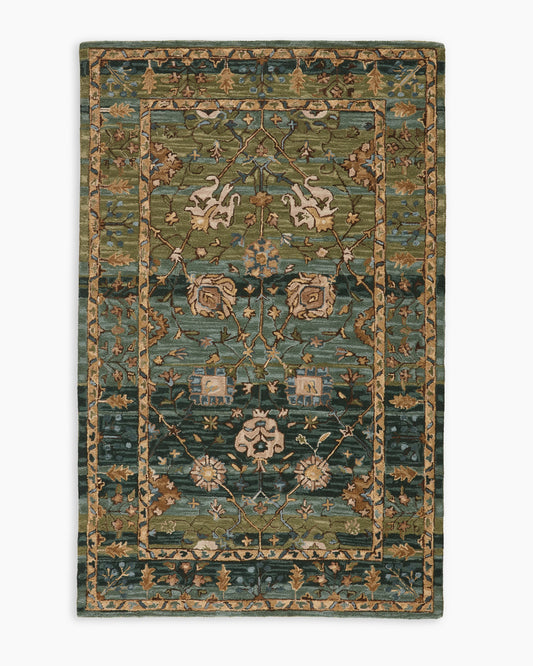 Aden Wool Rug - 5' x 8' / Green