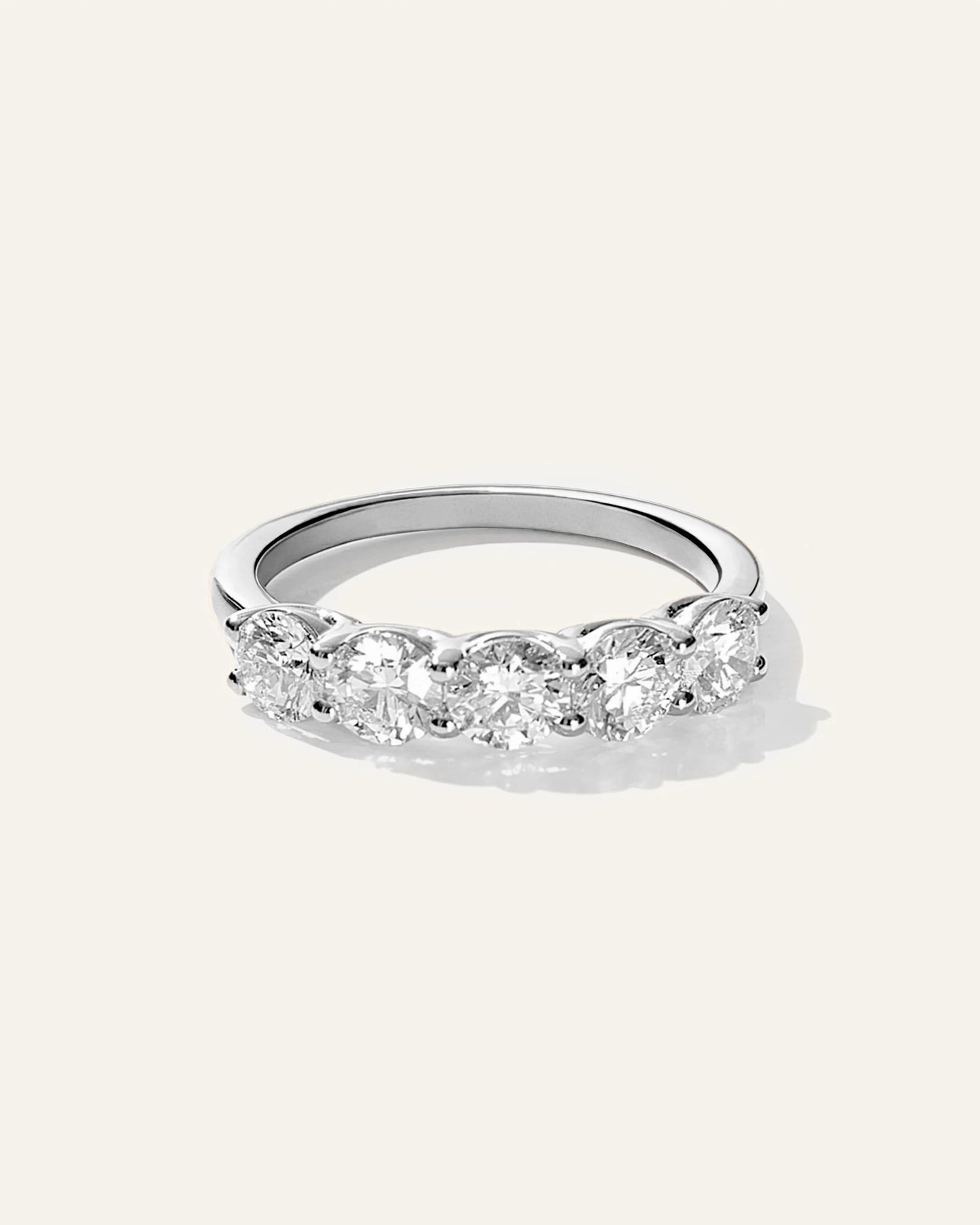 Lab Grown Diamond Five Stone Band - 4 / Yellow Gold