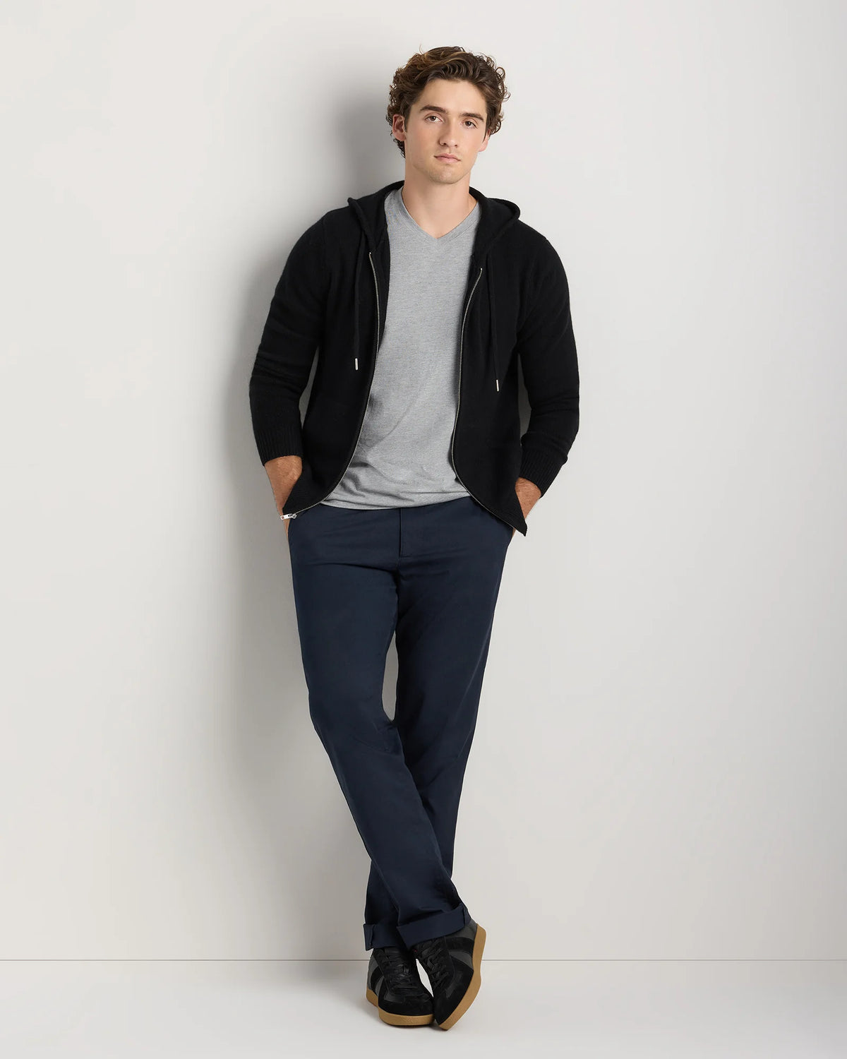 Mongolian Cashmere Full-Zip Hoodie - S / Teak