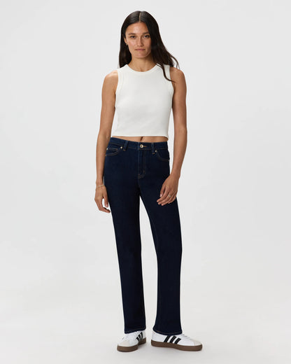 Bella Stretch Straight Jeans - 24 / Twilight Blue Fray