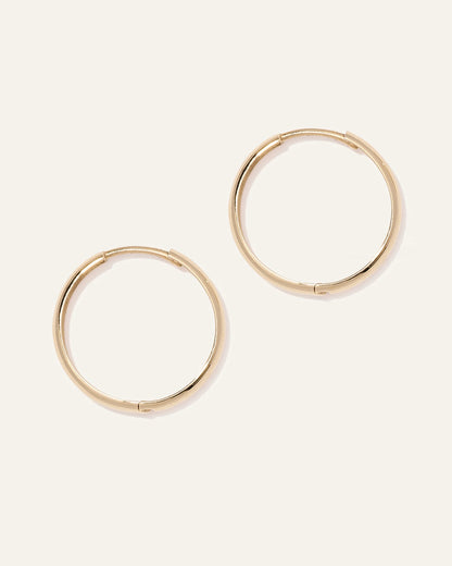 14K Gold Bold Hoops - One Size / Yellow Gold
