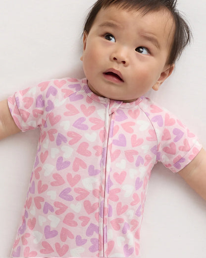 Bamboo Shortie Onesie Pajama - 0-3M / Blue Cars