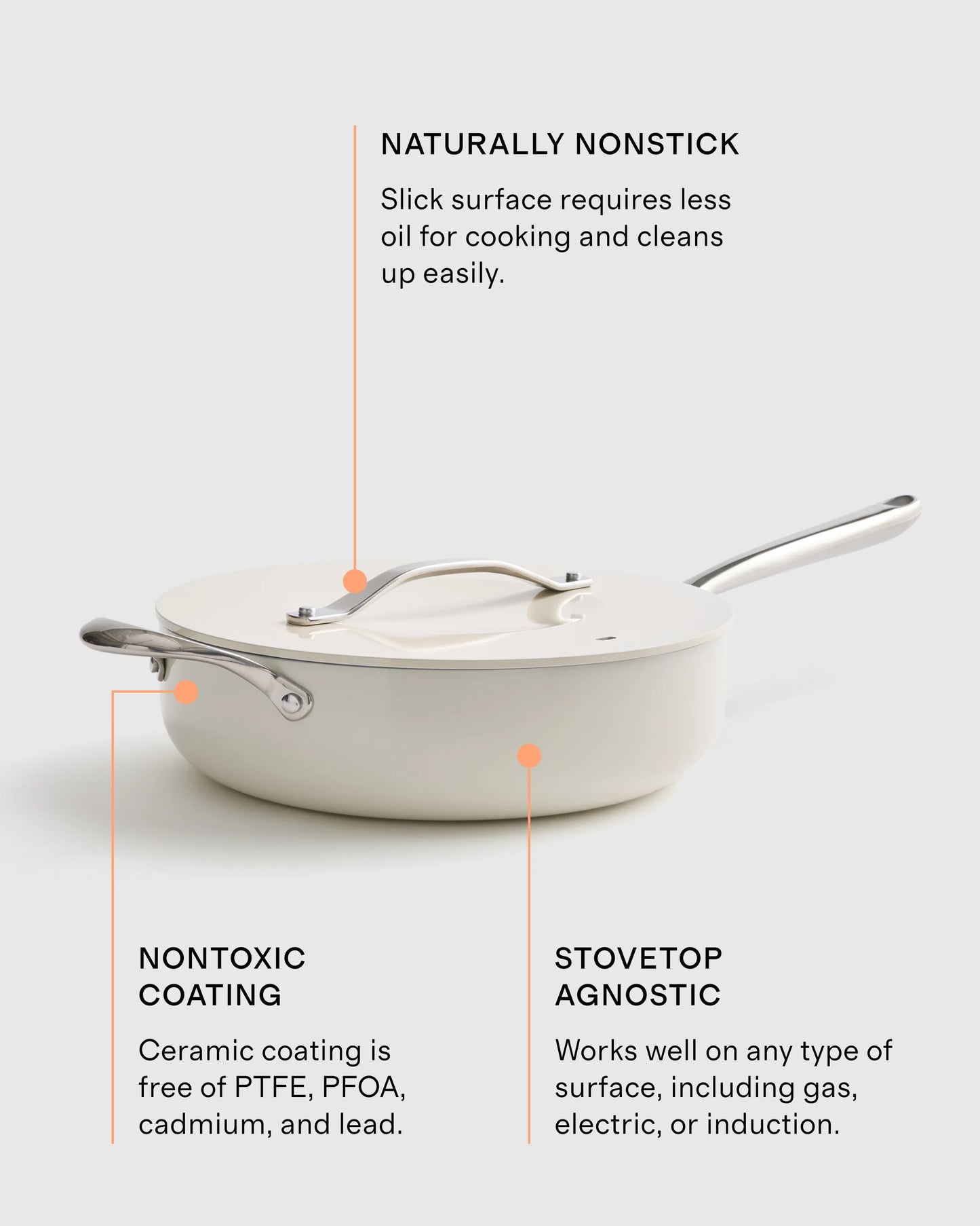 Ceramic Nonstick Saute Pan with Lid - One Size / Navy