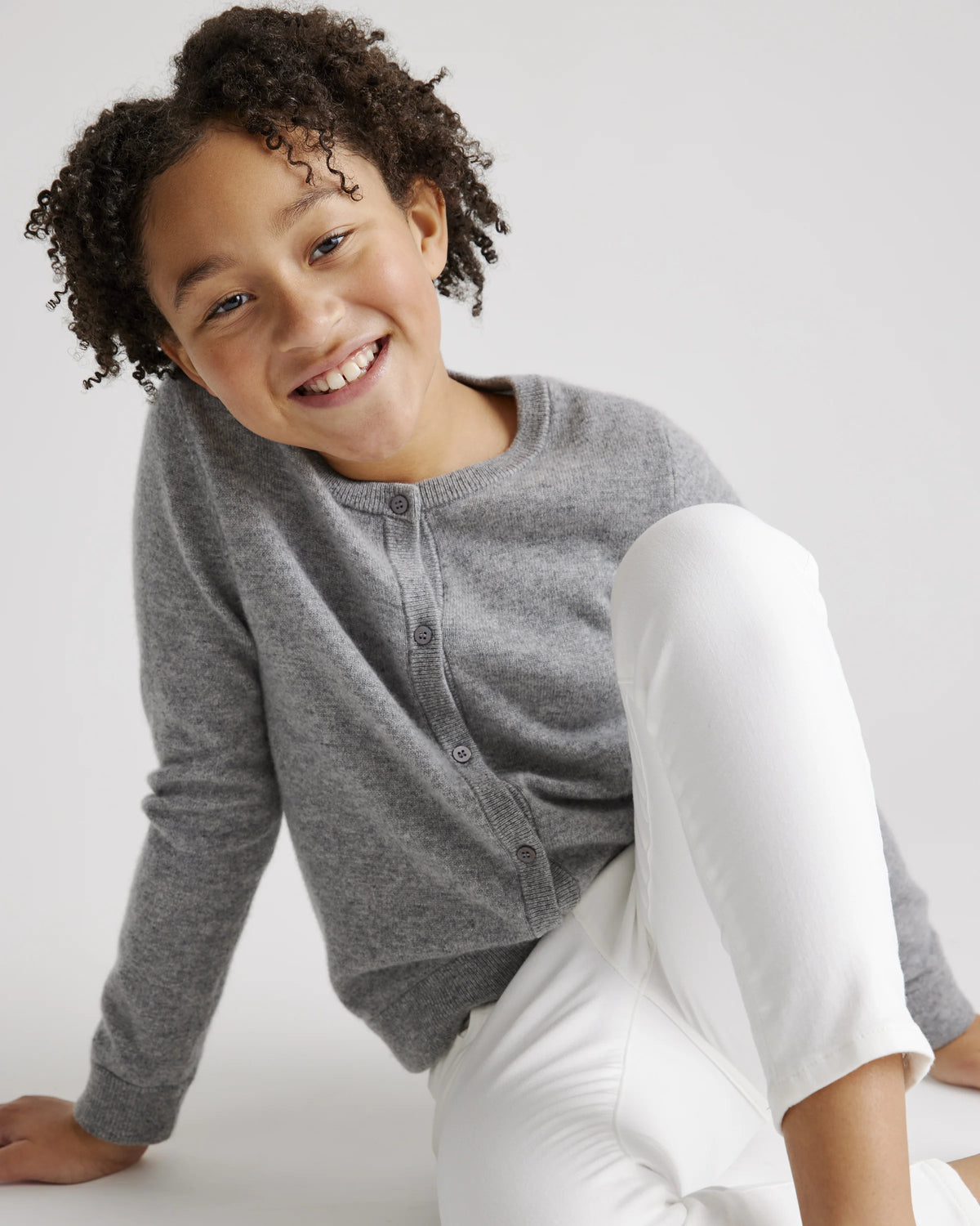 Washable Cashmere Cardigan - 6 / Heather Grey