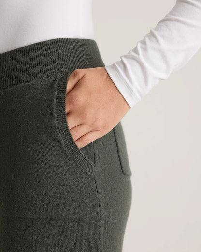 Mongolian Cashmere Straight Leg Pants - XS / Moss
