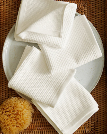 Turkish Waffle Terry Washcloth (Set of 4) - One Size / Ivory