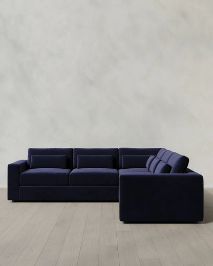 Ashford Deep Seat L Sectional in Performance Velvet - 119x119 / Taupe