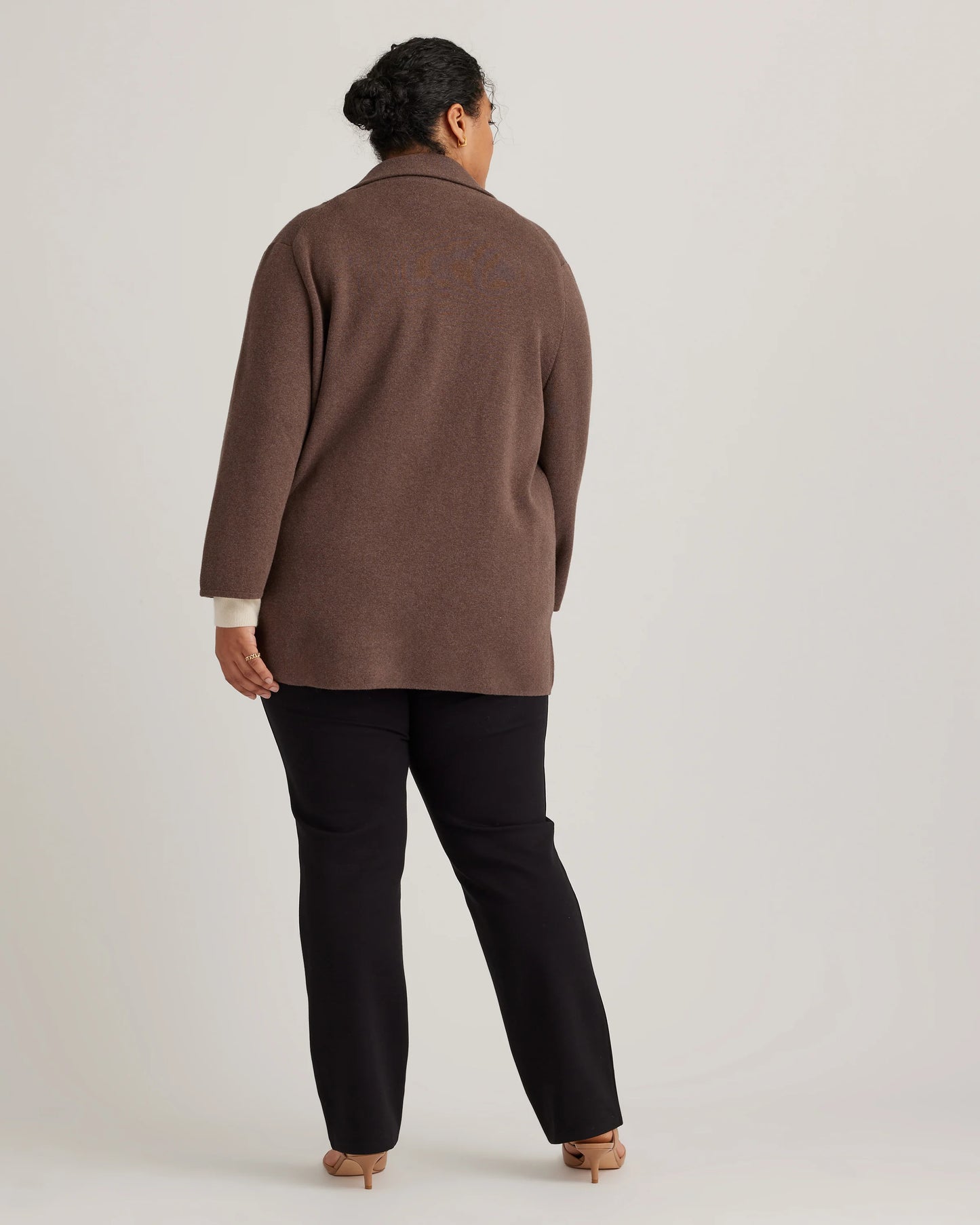 100% Organic Cotton Knit Blazer - 1X / Navy