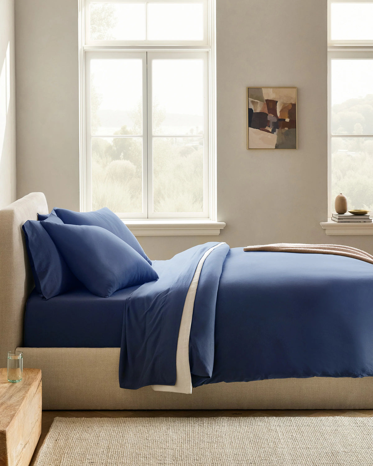 Organic Jersey Duvet Cover Set - Twin / Light Blue