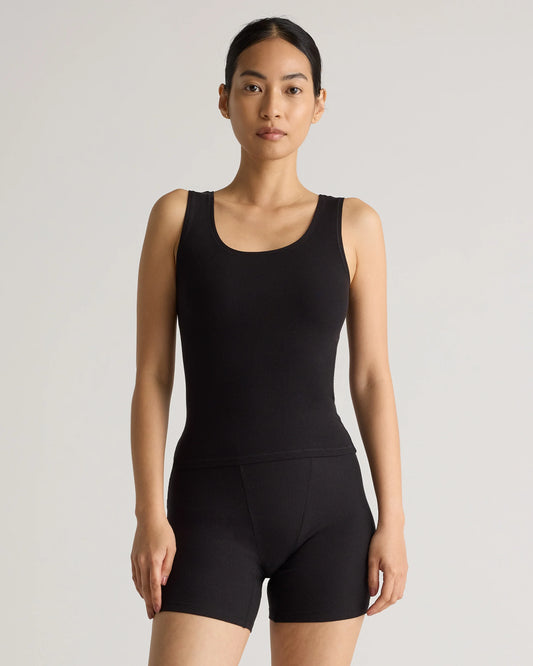 Tencel Rib Cropped Knit Lounge Tank (3-pack) - XS / Black