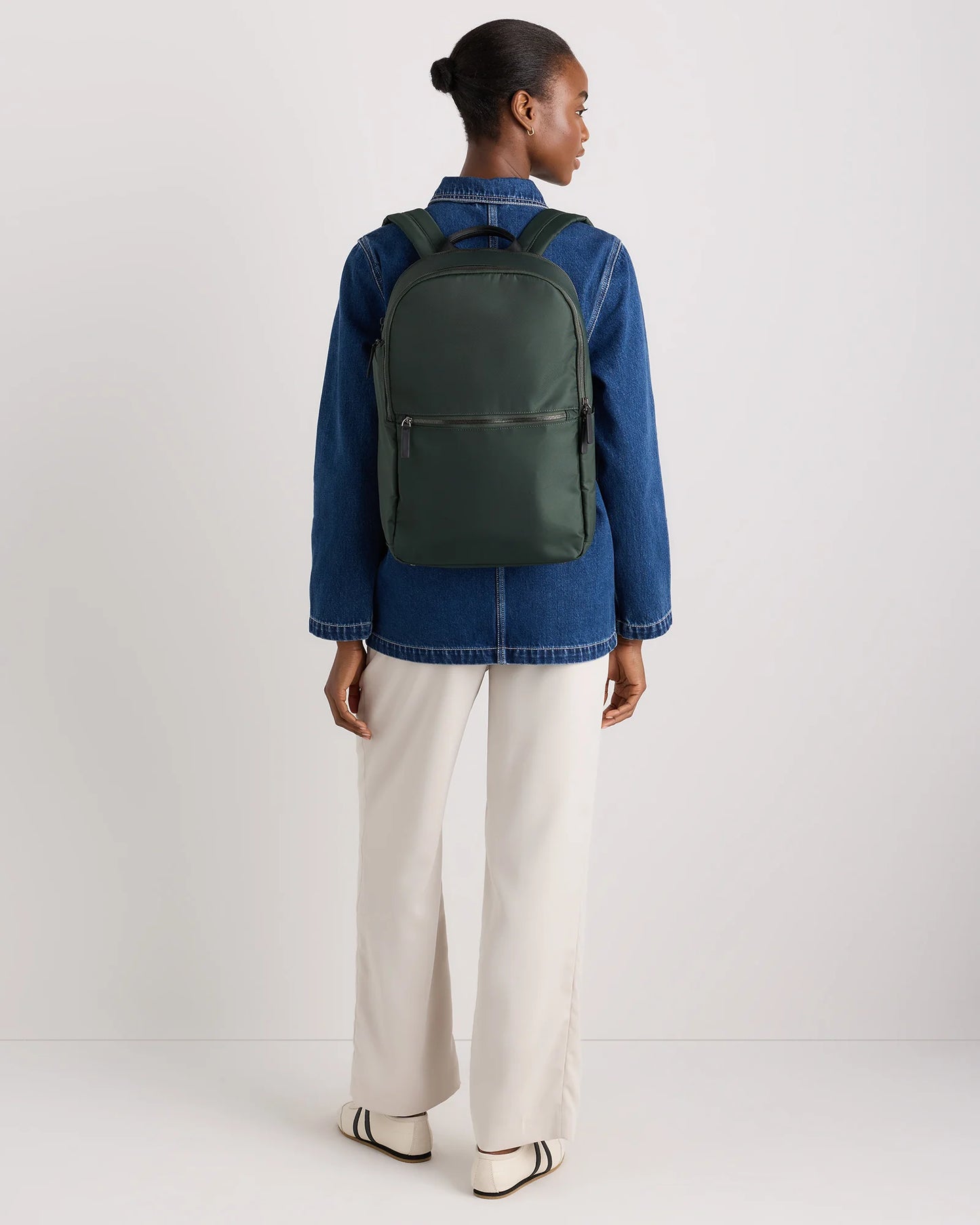 Voyage Nylon Slim Travel Backpack - One Size / Dark Green