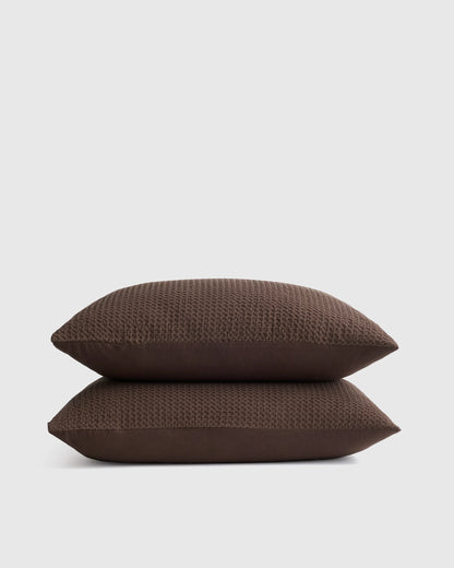 Organic Luxe Honeycomb Sham Set - Standard / Mineral