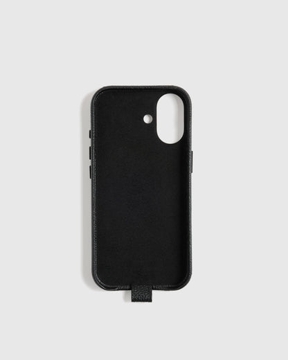 Italian Leather Phone Crossbody Case - 17 / Black