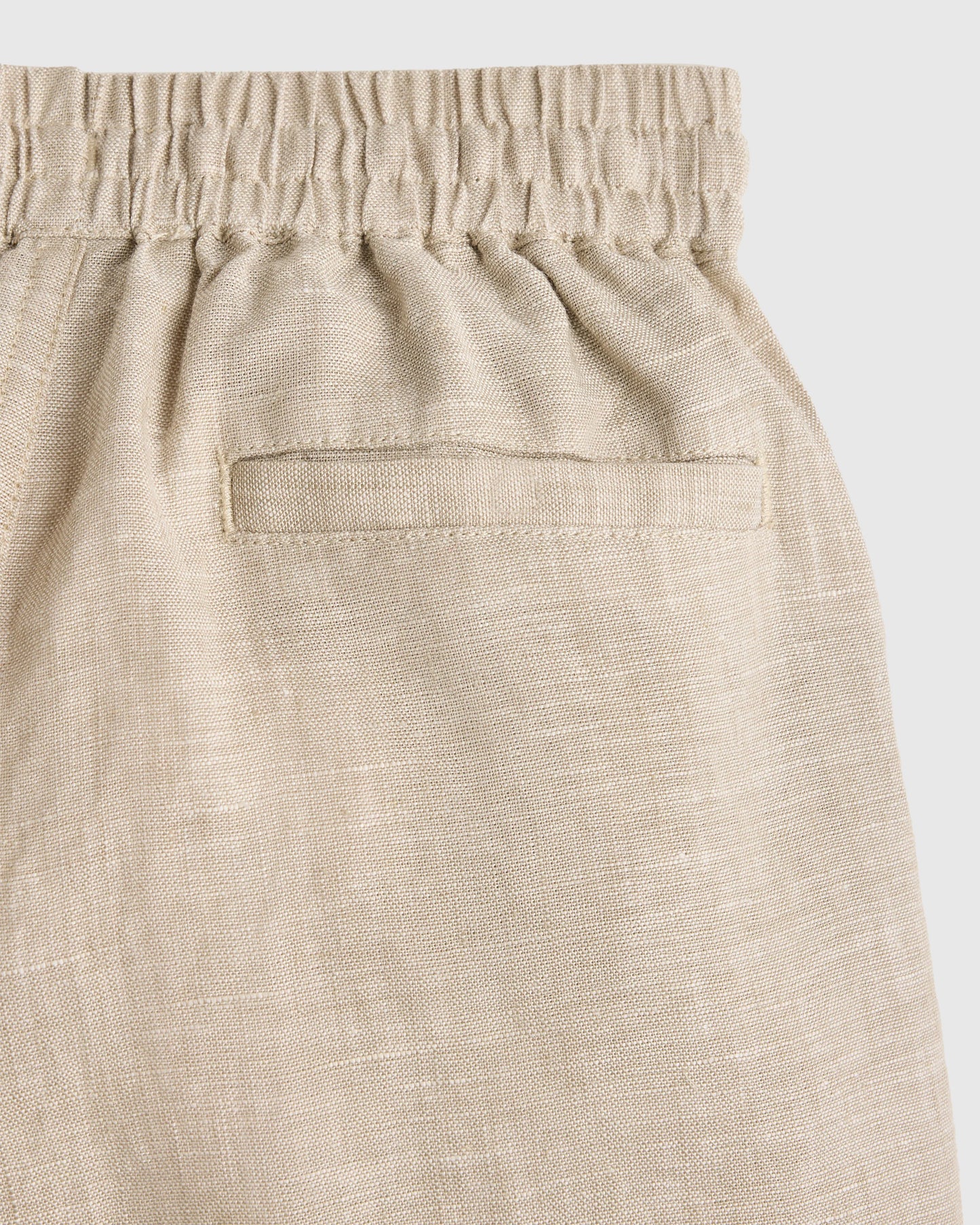 100% European Linen Drawstring Shorts - 6 / Vintage Pink Chambray