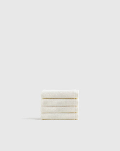 Turkish Ribbed Quick Dry Washcloth (Set of 4) - One Size / Mineral