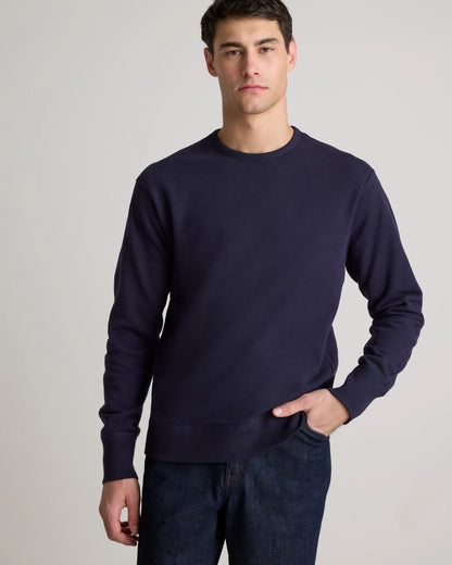 Organic Midweight French Terry Crewneck - S / Deep Navy