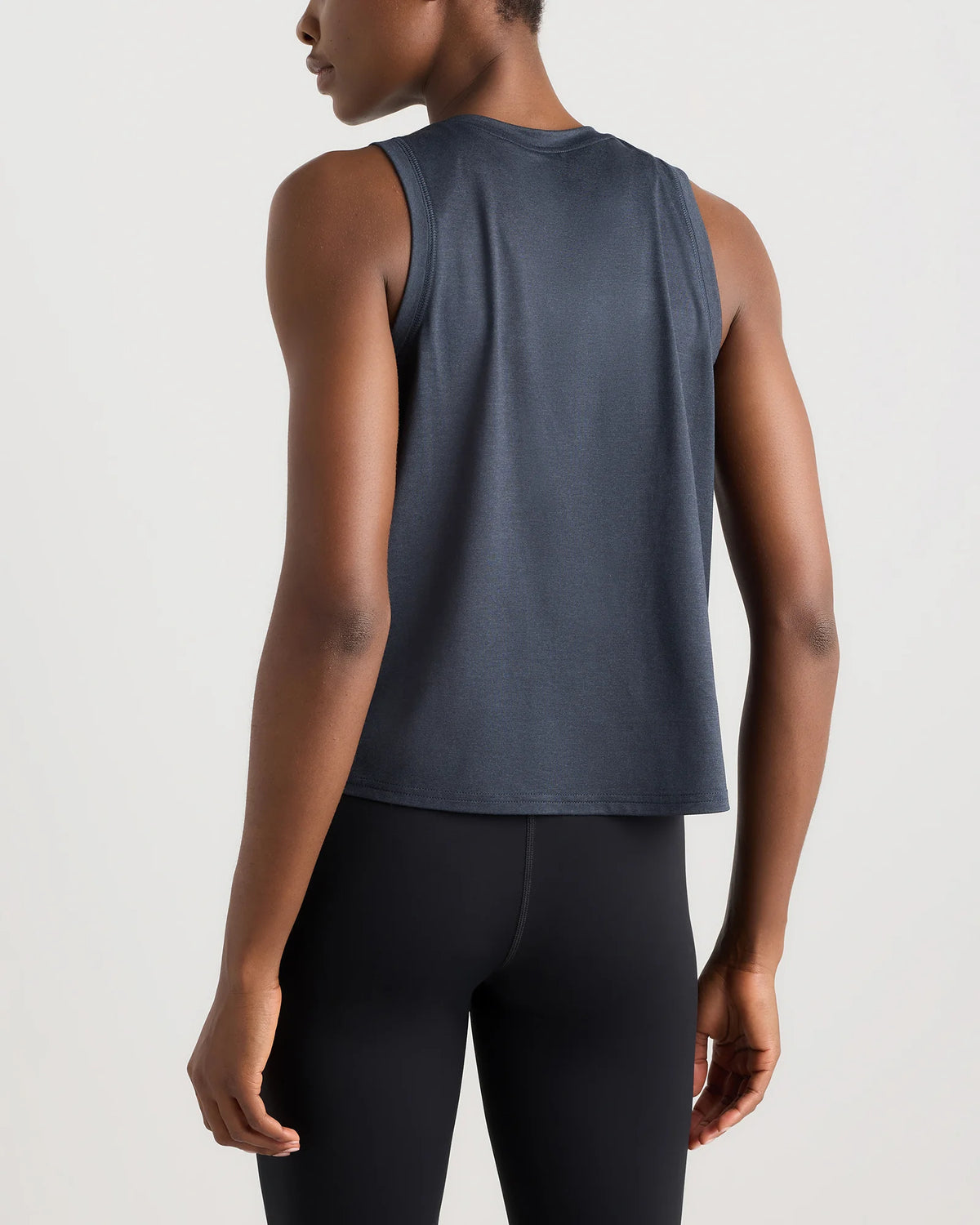 Flowknit Breeze High-Neck Tank - XS / Heather Deep Navy