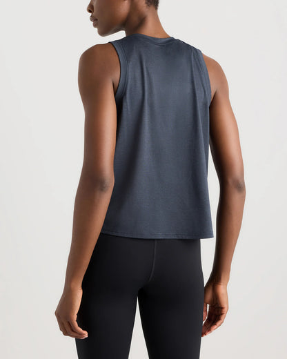 Flowknit Breeze High-Neck Tank - XS / Heather Deep Navy