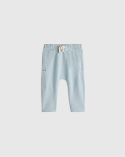 Organic Cotton French Terry Pocket Pants - 3-6M / Vintage Blue