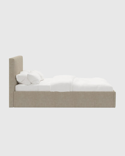 100% Linen Square Bed - Full / Canvas