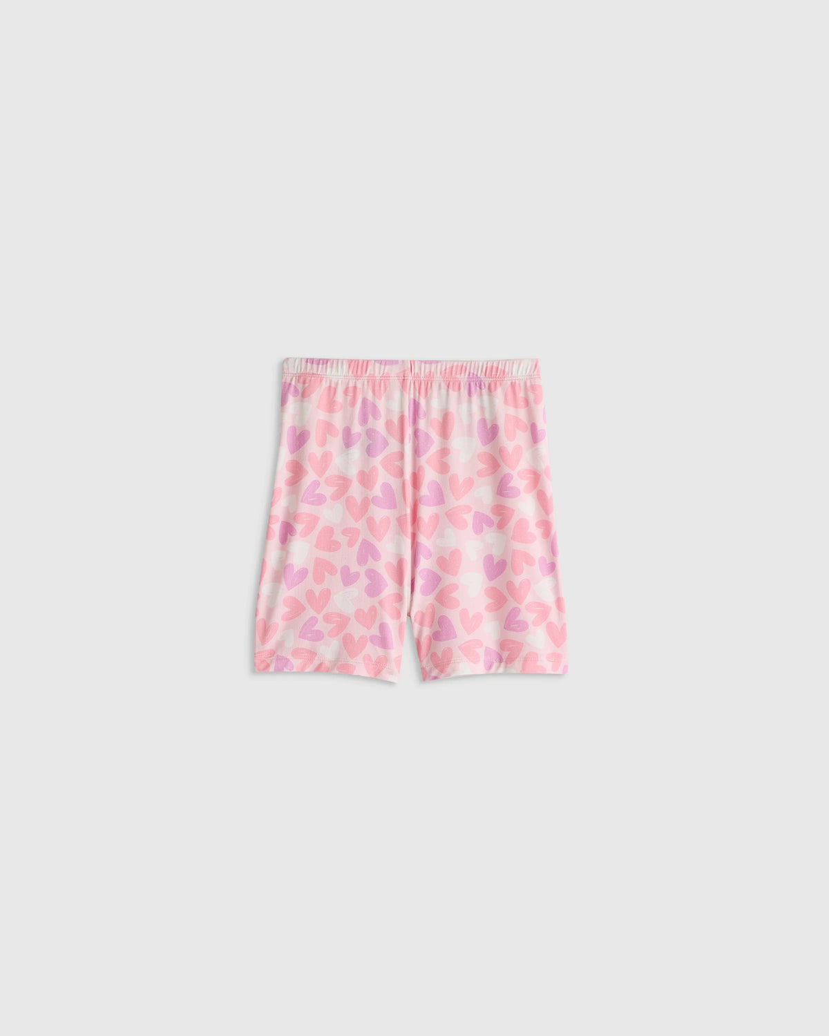 Bamboo Short Sleeve and Shorts Pajama Set - 2T / Lavender Hearts