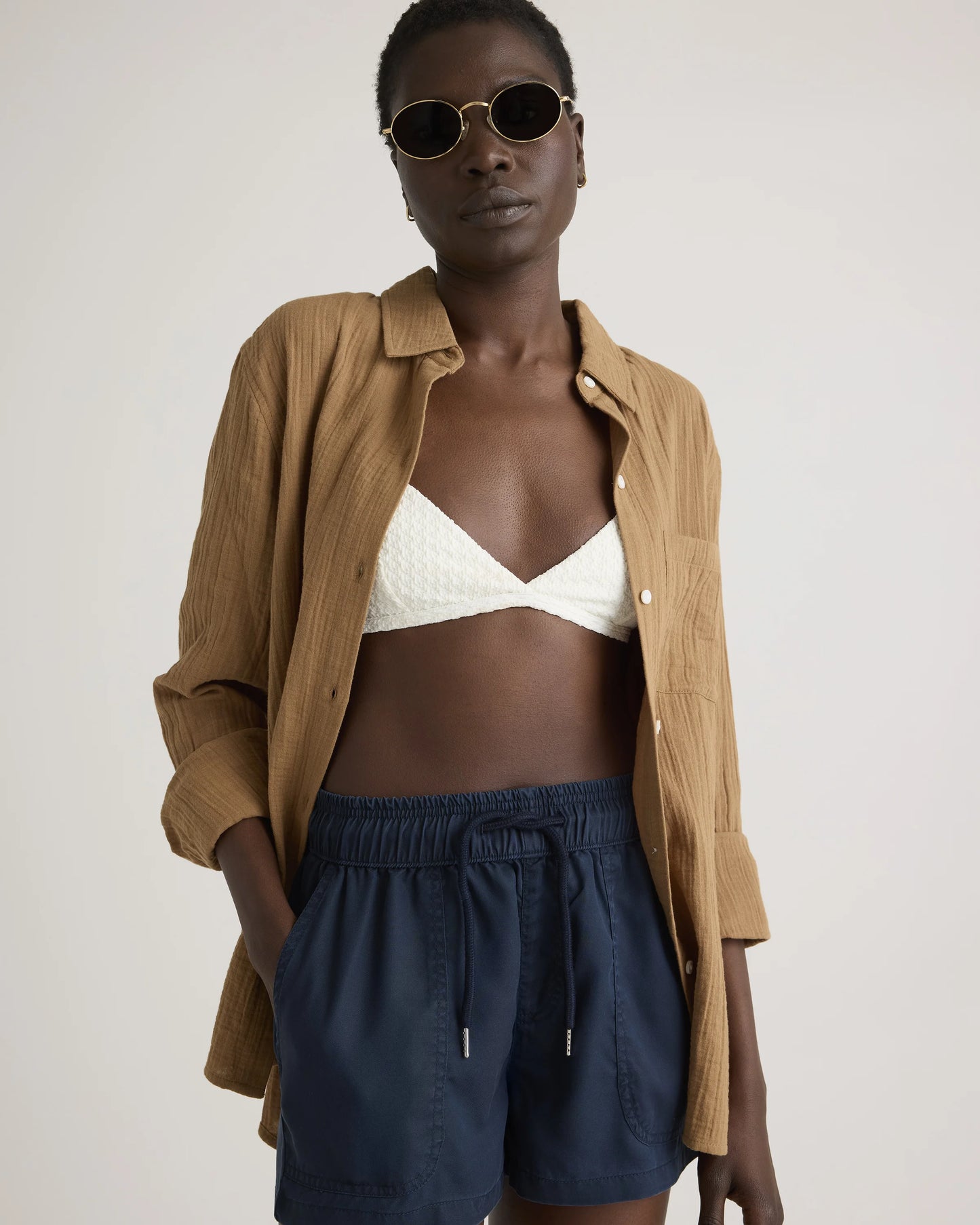 Vintage Wash Tencel Utility Shorts - XS / Moonstone Blue