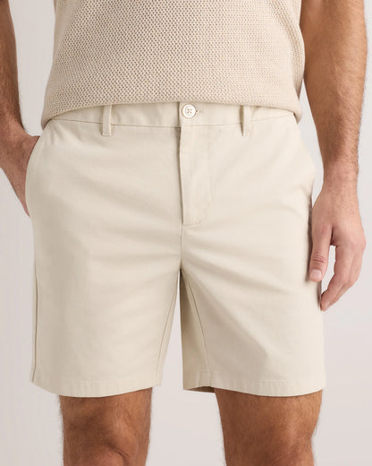 Organic Cotton Classic Stretch Chino Shorts - 7" - 30 / Stone
