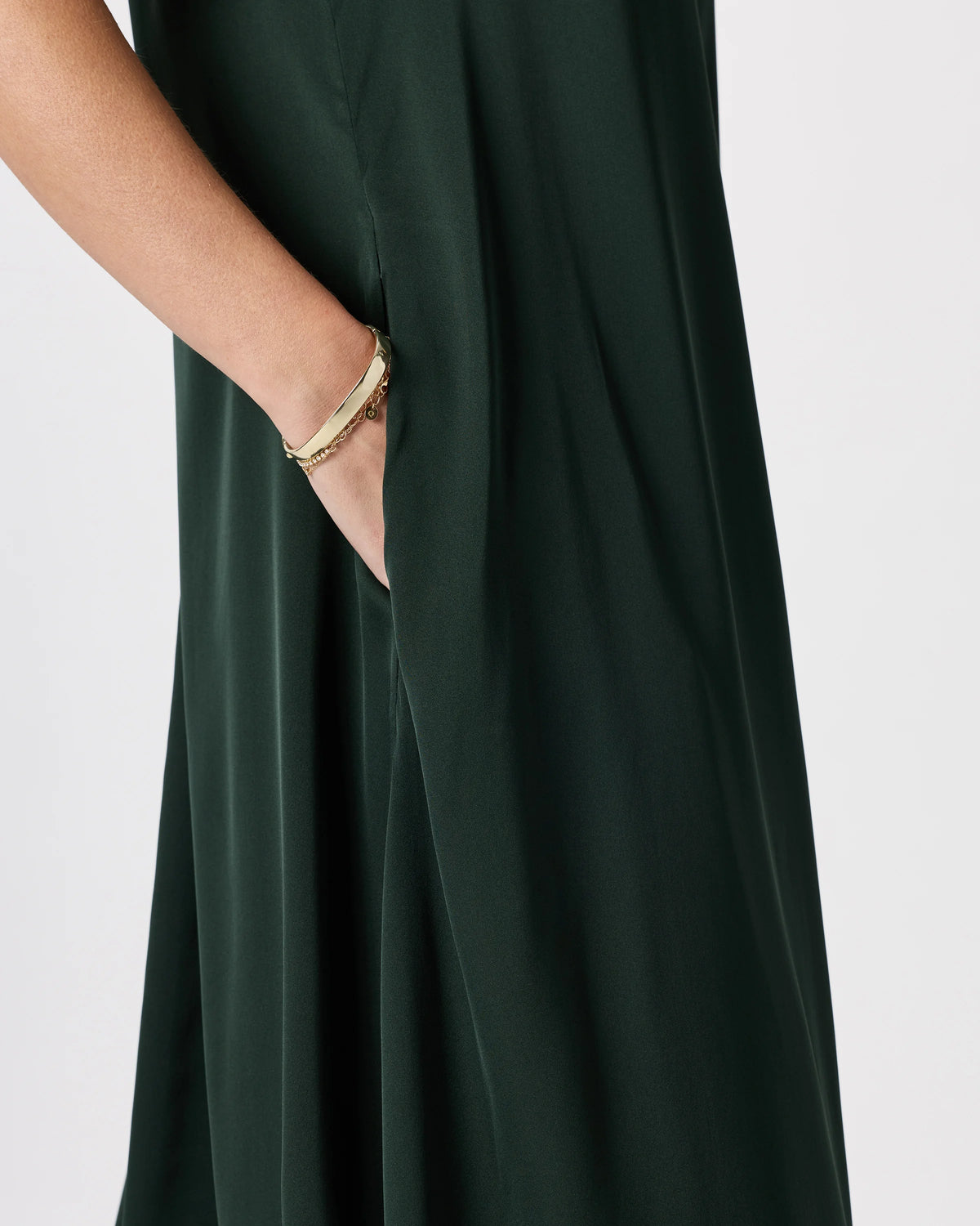 Washable Stretch Silk Voluminous Maxi Dress - XS / Moonstone Blue