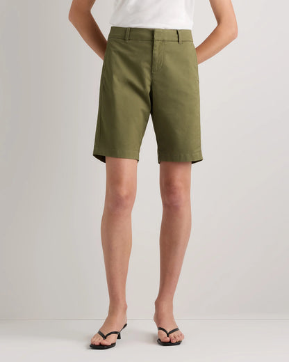 Organic Stretch Cotton Chino Bermuda Shorts - 0 / Bayberry Olive