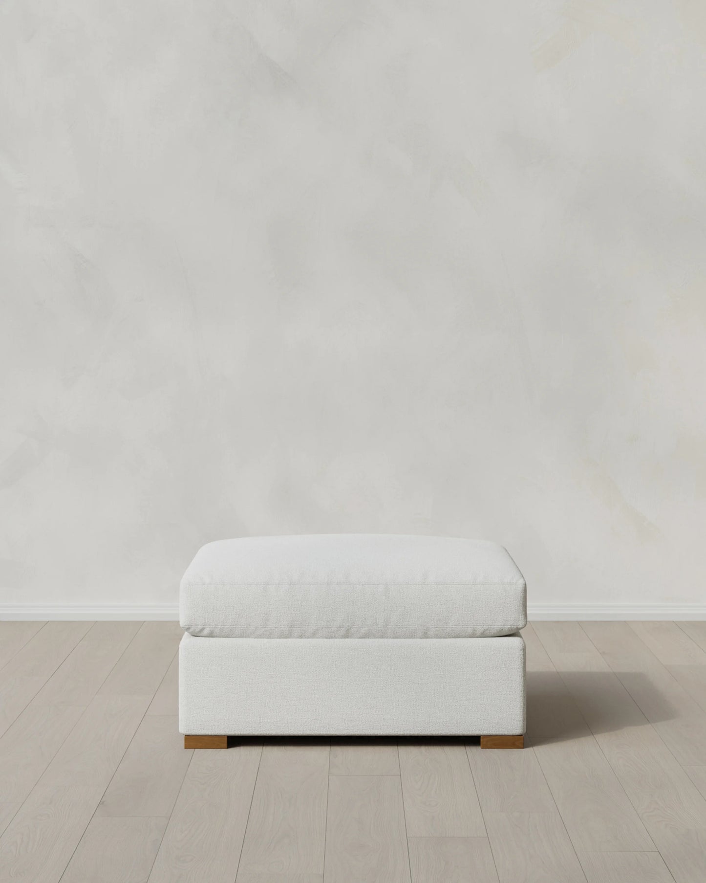 Hollis Slope Arm Ottoman in Performance Basketweave - 37" / Flax