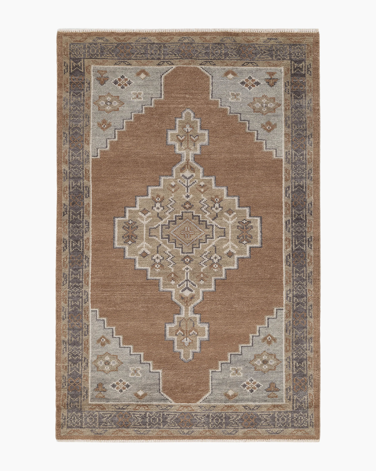 Chloe Hand-Knotted Wool Rug - 5' x 8' / Cognac