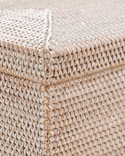 Handwoven Rattan Storage Chest - One Size / Natural