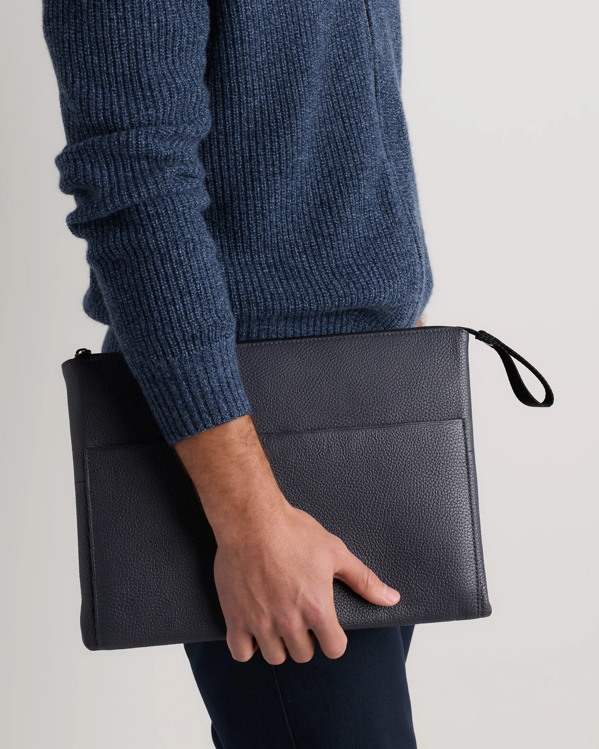 Excursion Italian Leather Tech Folio - 13" Laptop / Dark Navy