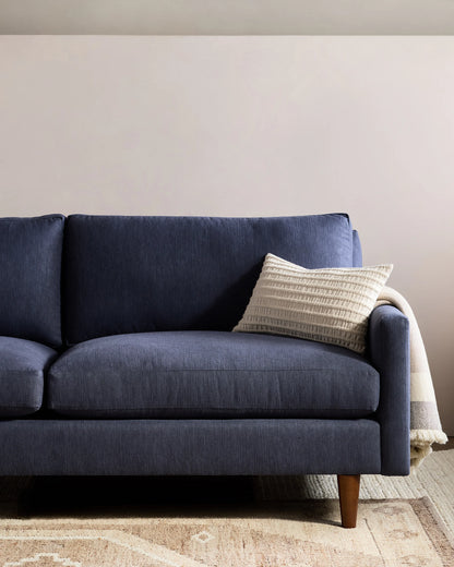Atlas Midcentury Sofa in Performance Velvet - 6ft / Ivory