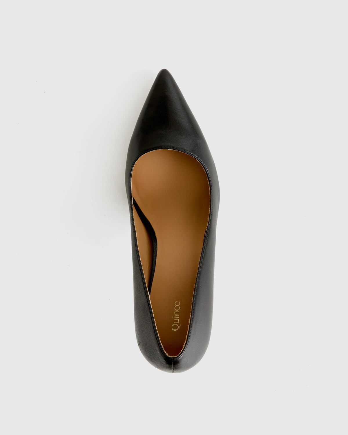 Italian Leather 75mm Pointy Toe Pump - 5 / Cashew