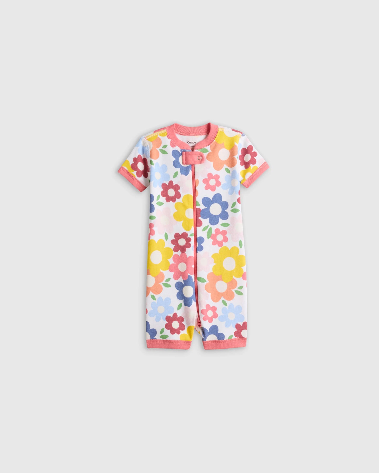 100% Organic Cotton Shortie Onesie Pajama - 0-3M / Animal Faces
